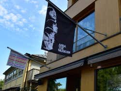 A black flag outside the ABBA museum