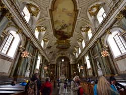 Tourists inside the Royal Palace Church